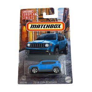 Jeep Renegade Matchbox 2019 Blue European Streets 2023 1:64 Diecast Car